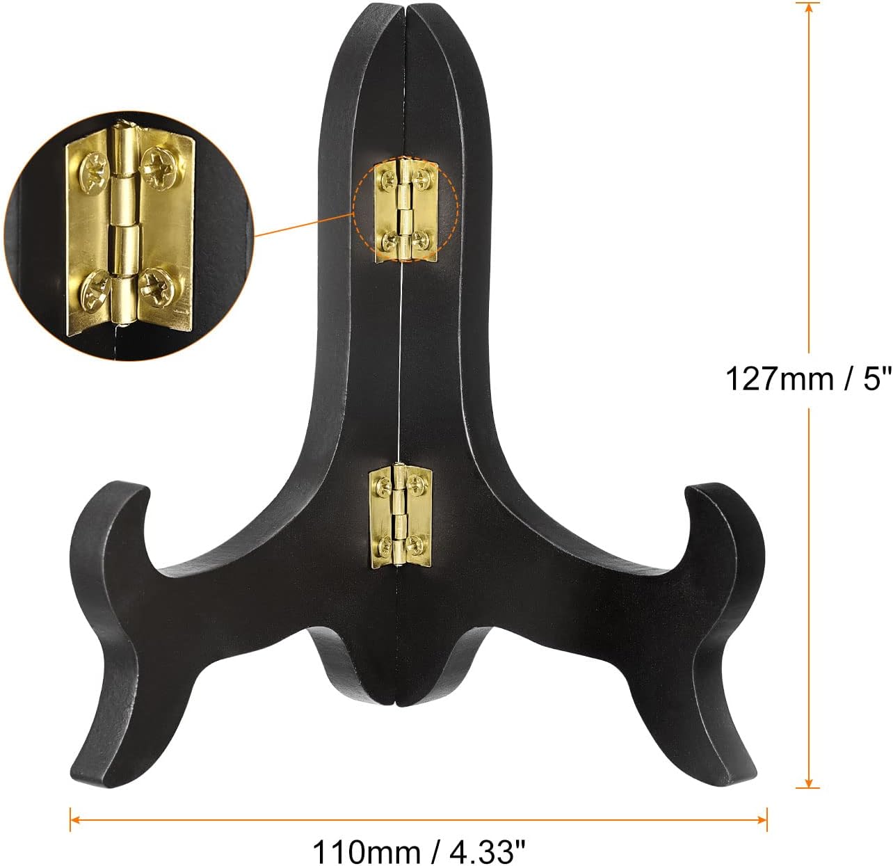 Uxcell 5 Inch Easel Plate Holder Wooden Folding Display Stand Black
