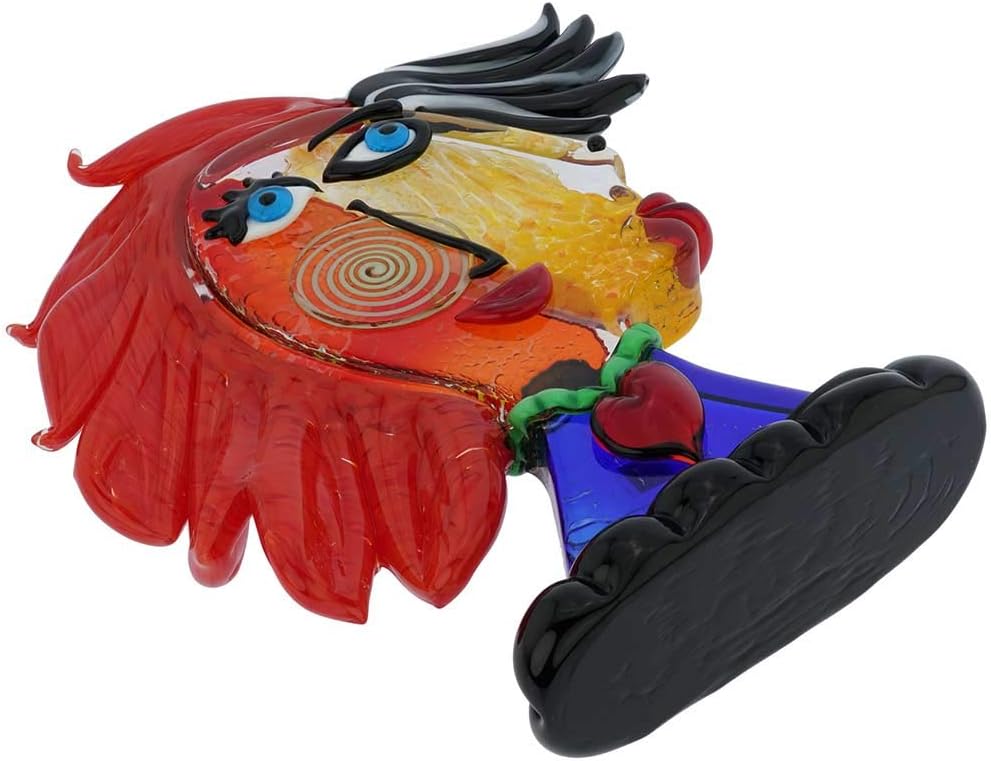GlassOfVenice Murano Glass Picasso Woman Head with Red Hair
