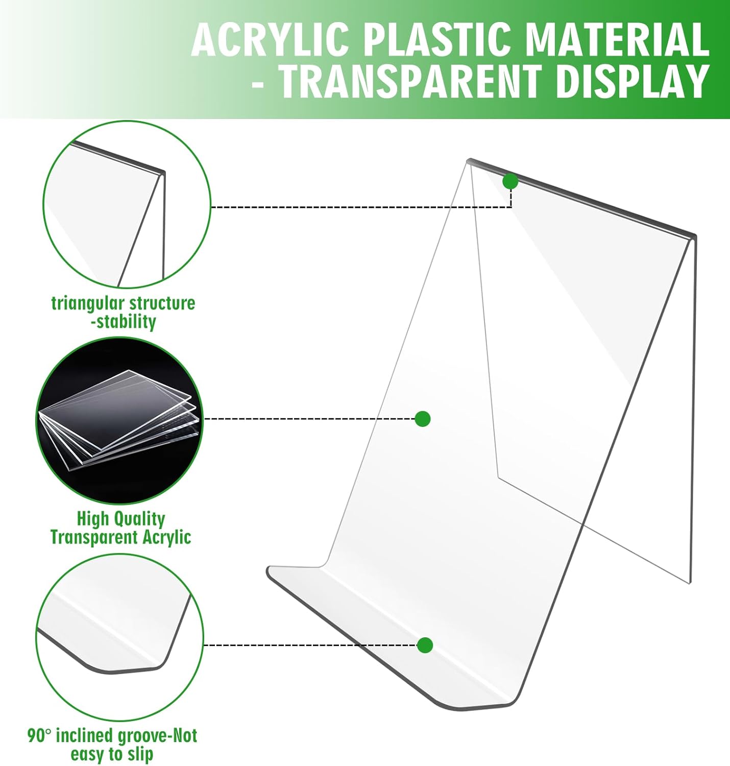 Trophable Acrylic Book Stand - 4x5 Inch Clear Easel