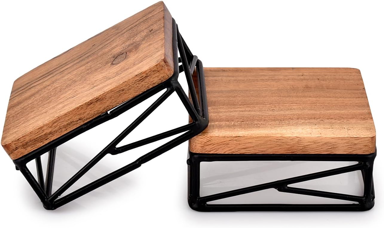 NIRMAN Riser Square Display Wooden Base Stand Set of 2