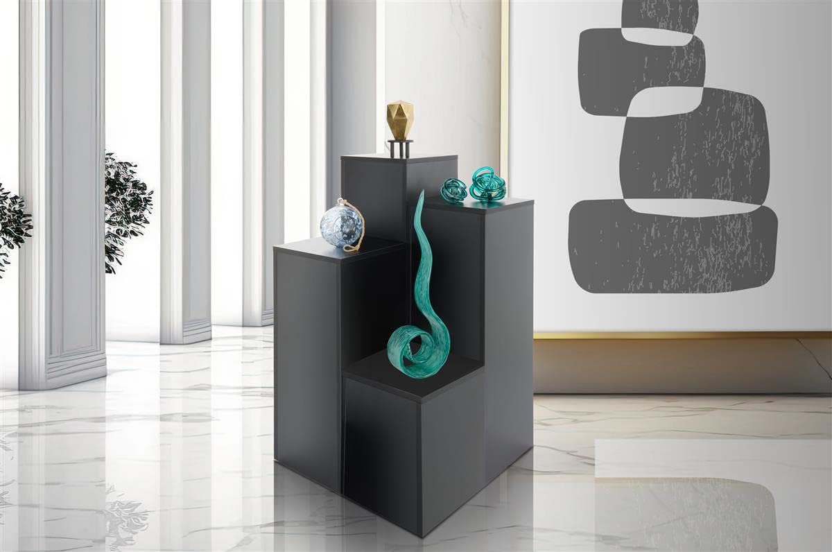 Displays2go 30 Inch Tall Floor Pedestal Stand Black