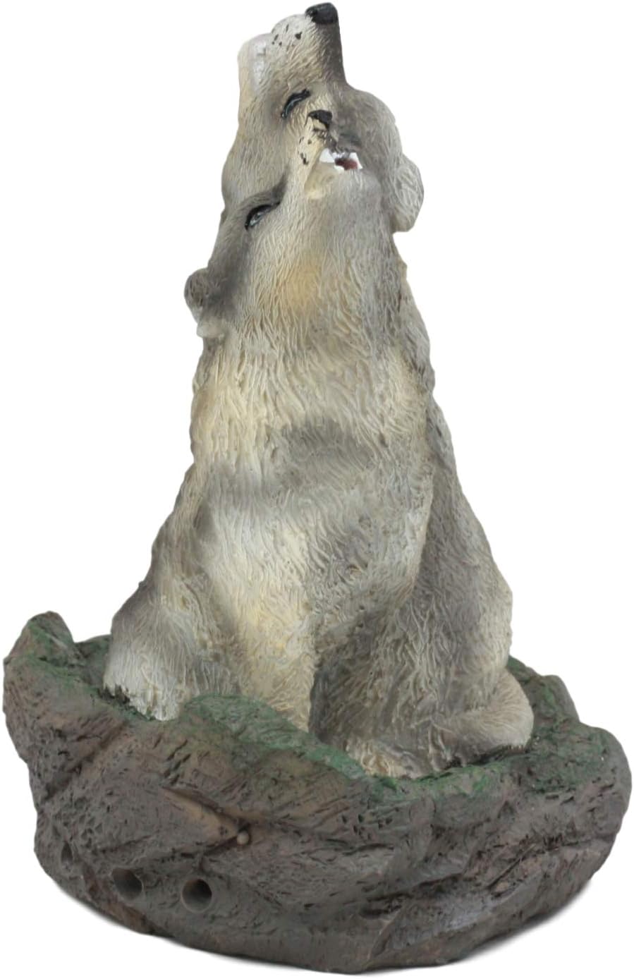 Ebros Howling Twin Gray Wolves Incense Burner Figurine