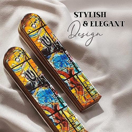 SURI Wooden Mezuzah with Non-Kosher Scroll 5 Inch Yellow Design
