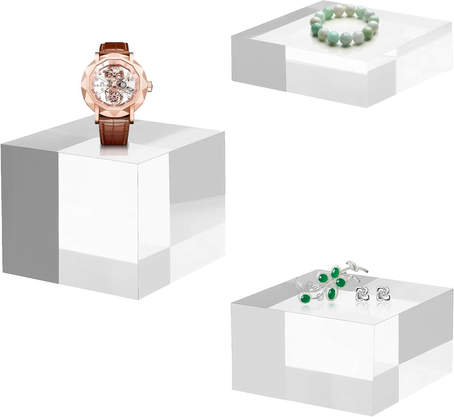 3 Sizes Acrylic Riser Blocks for Display 2 Set