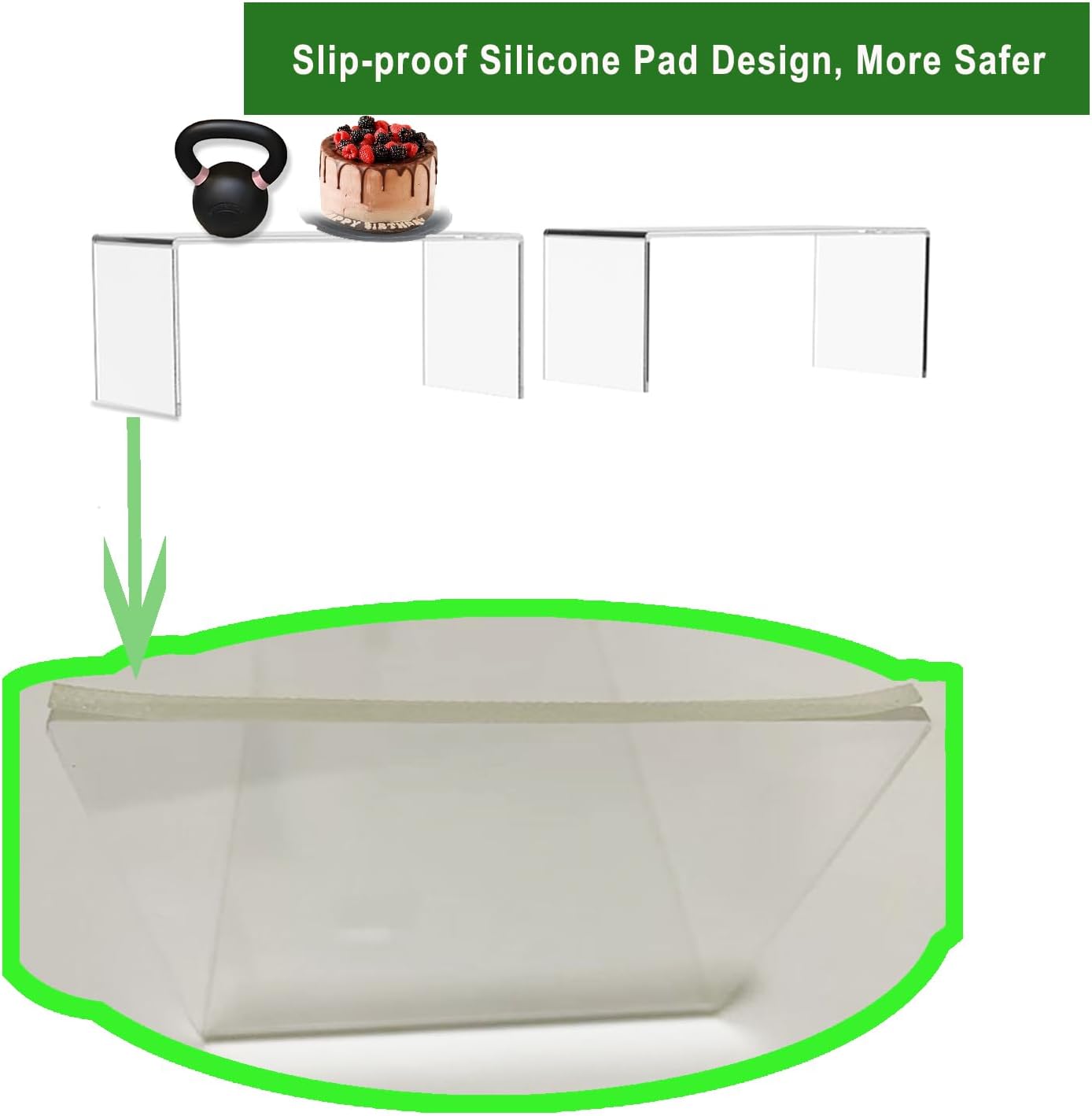 Clear Acrylic Risers Display Stands 4 Pack 13 Inch