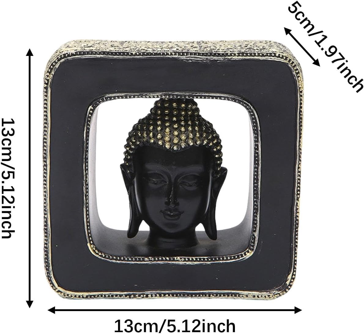 Fenteer Buddha Head Statue Resin Figurine Decor