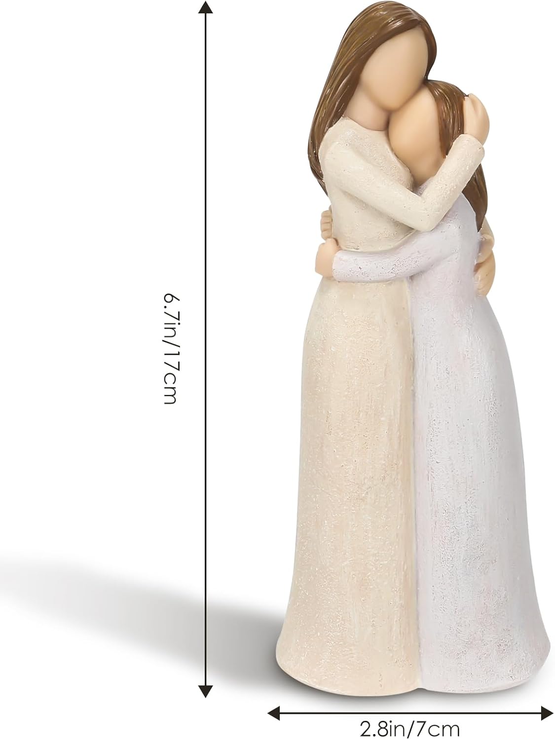 Mother and Daughter Figurines Heartwarming Resin Sculpted Hand-Painted Decoration