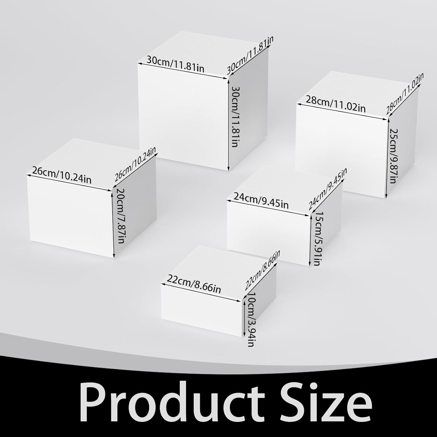 Extra Large White Acrylic Buffet Riser Set of 5