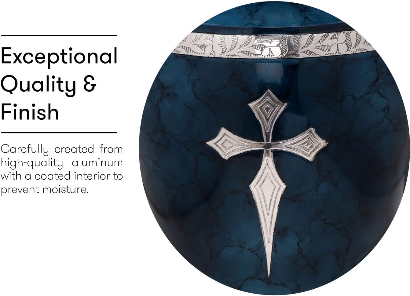 BOLD DIVINE Elite Cross Blue Cloud Cremation Urn