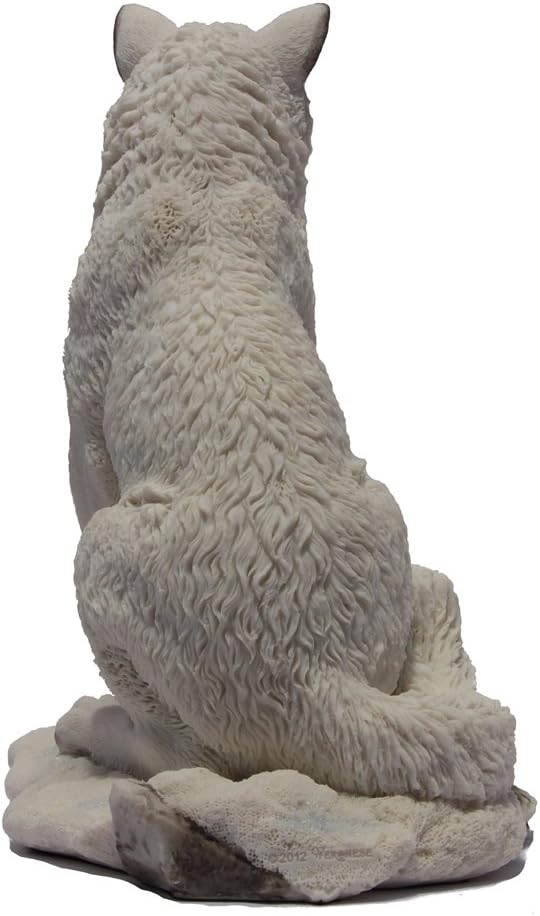 775 Inch Wolf Sitting in Snow Decorative Statue