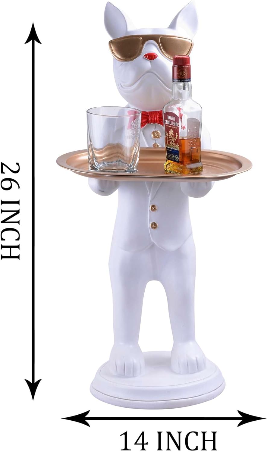 Cool Dog Sculpture with Plate for Home Dcor