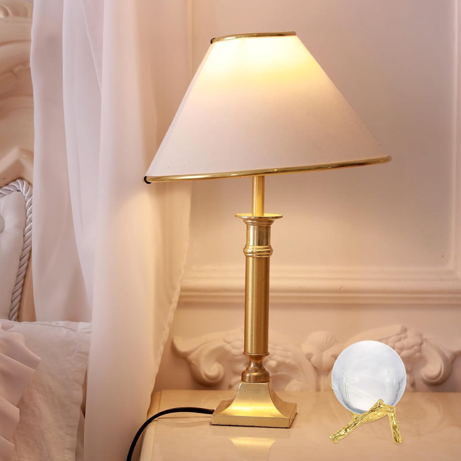 Uxcell Rose Gold Crystal Ball Display Stand