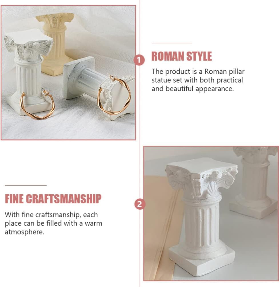 Generic Roman Pillars Mini White Resin Figurine Wedding Table Decoration