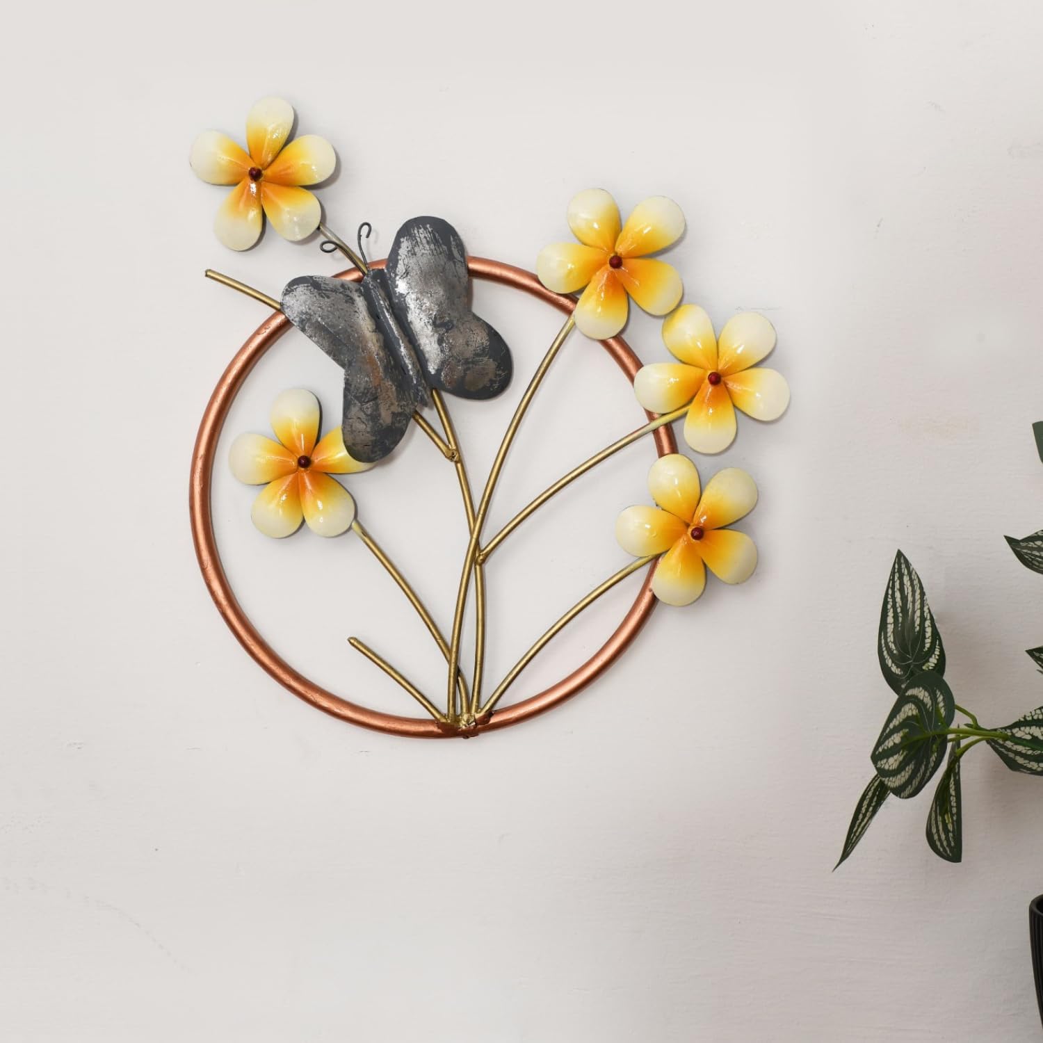 Malik Designs Butterfly Floral Wall Art with Frame