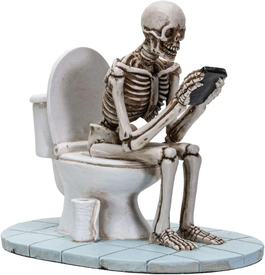 Ebros Eternal Afterlife Constipated Skeleton Figurine