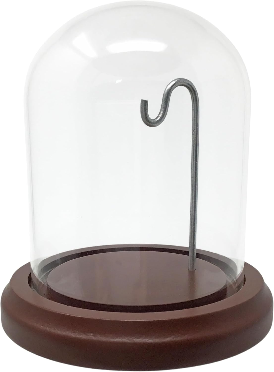 BANBERRY DESIGNS Clear Glass Dome with Hook and Wooden Base