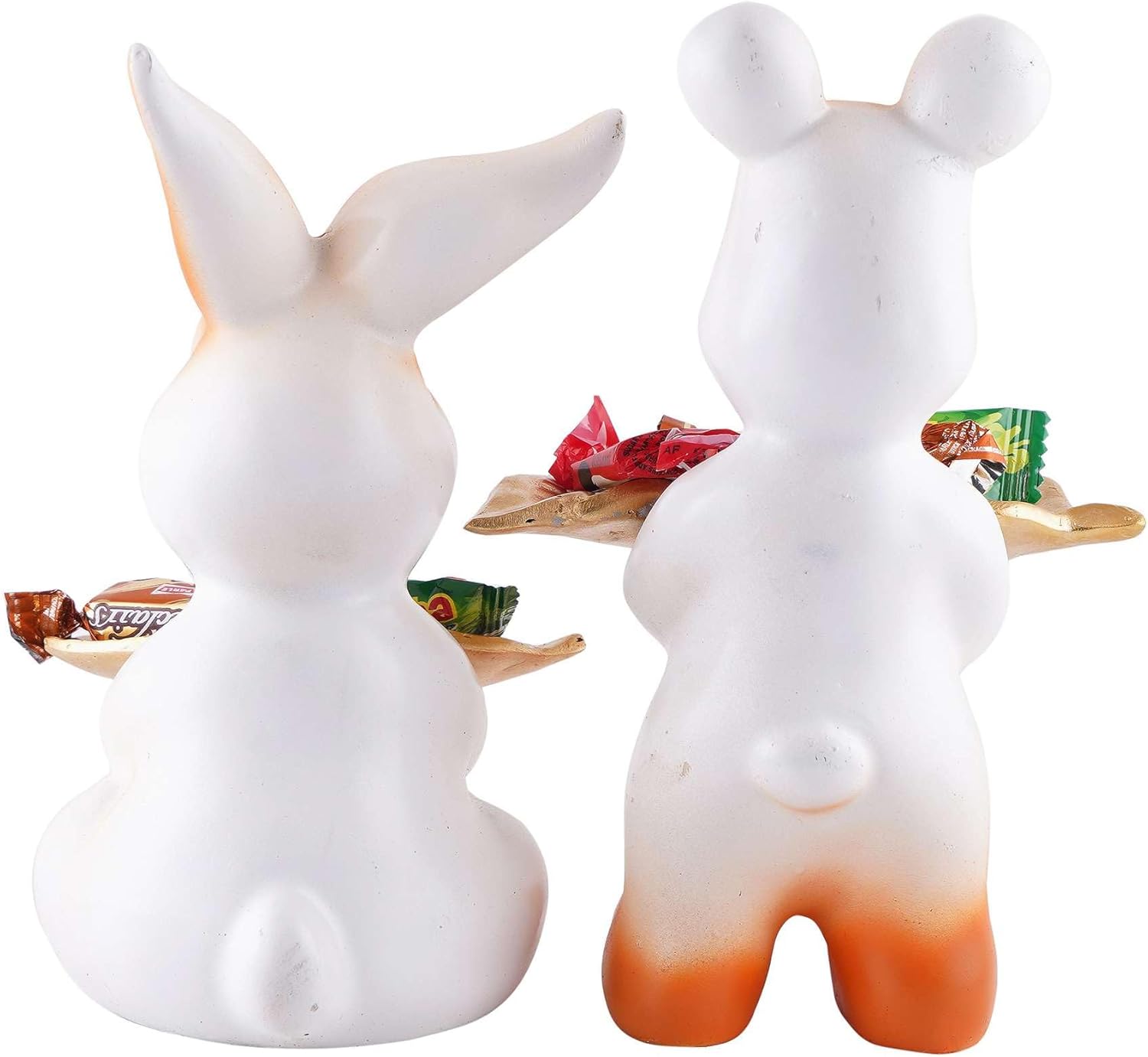 Seema Crafts Set of Two Decorative White Rabbit Statues