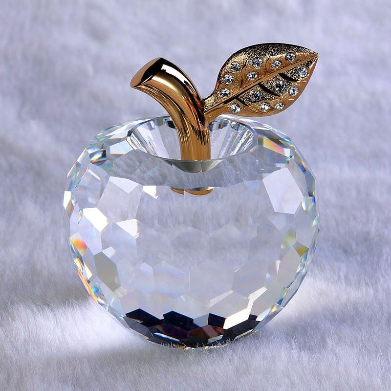 DOJOZ Crystal Apple Paperweight Home Decor White