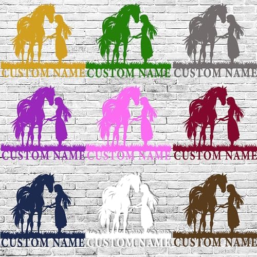 Gotstorms Customizable Horse Silhouette Wall Art with Name Plate