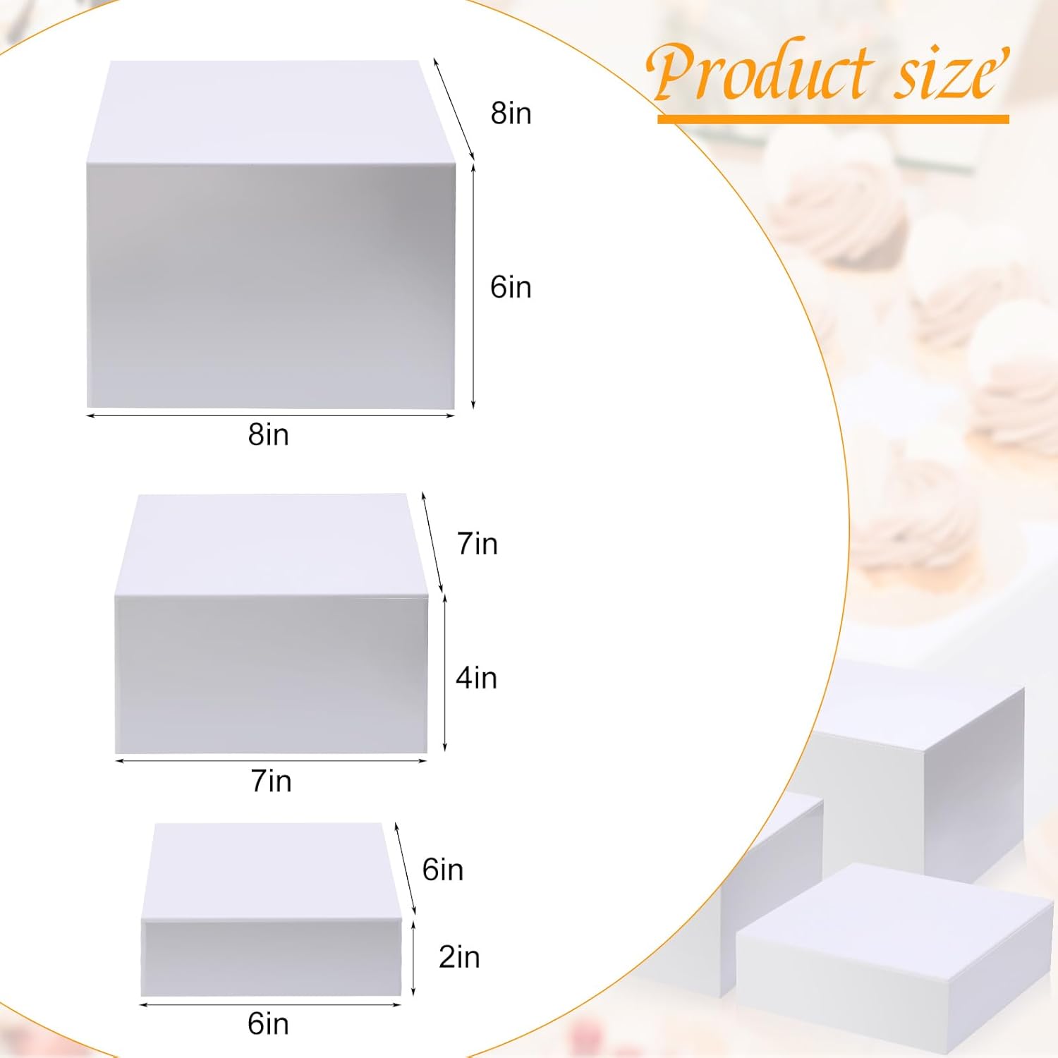 Suzile 9 Pcs Acrylic Display Risers Set with Hollow Bottoms