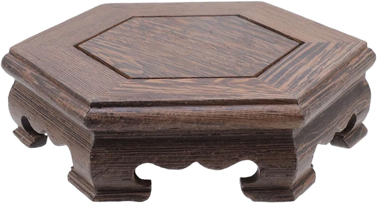 Traditional Craft Wooden Display Stand Hex Pedestal