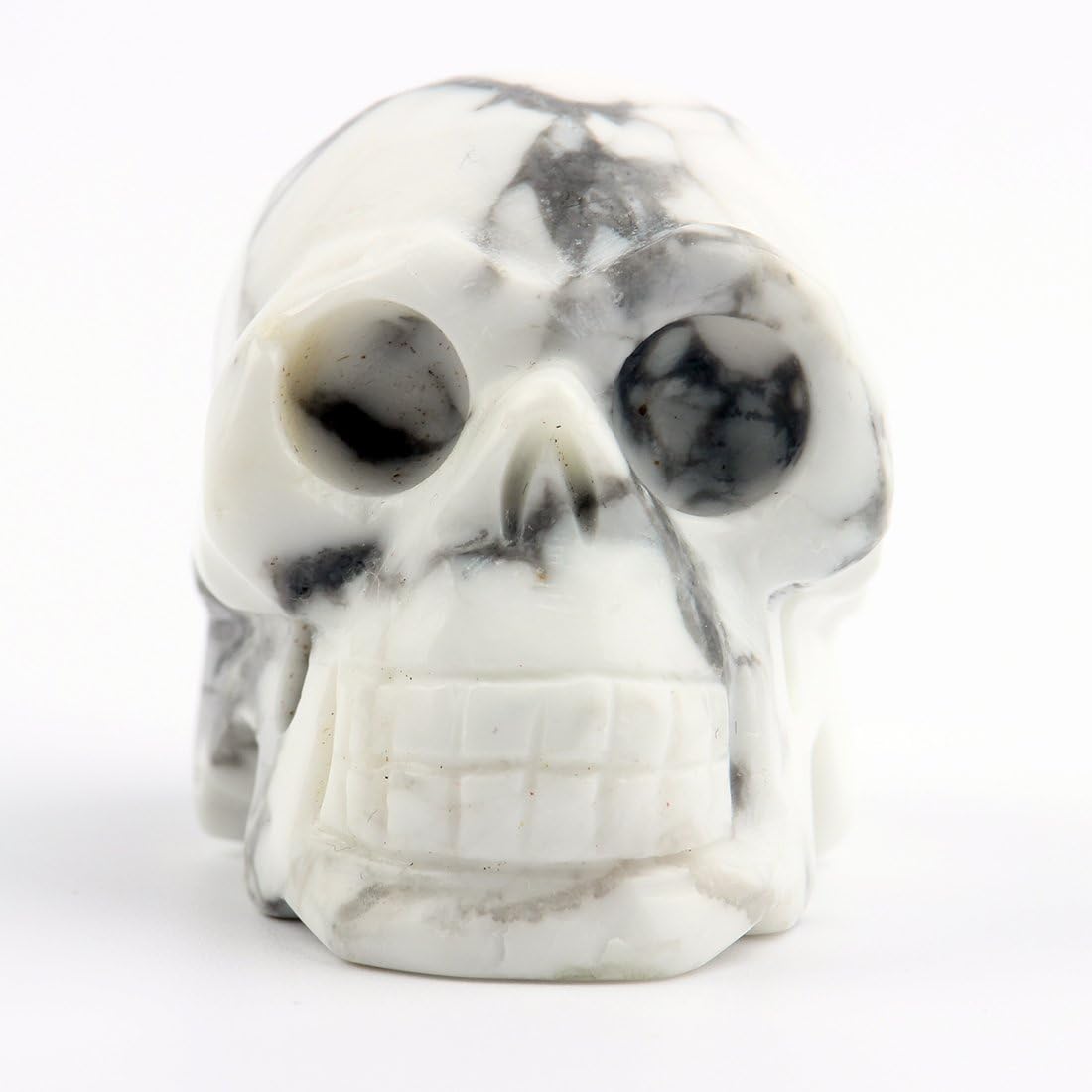 20 Inch Natural Carved Skull Reiki Healing Stone Statue Collectible Figurine