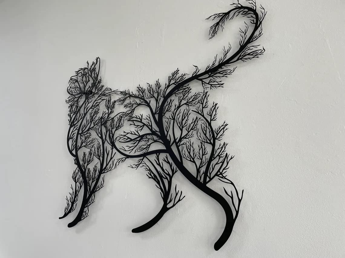 DEKADRON Tree Cat Wall Sculpture 39 x 34