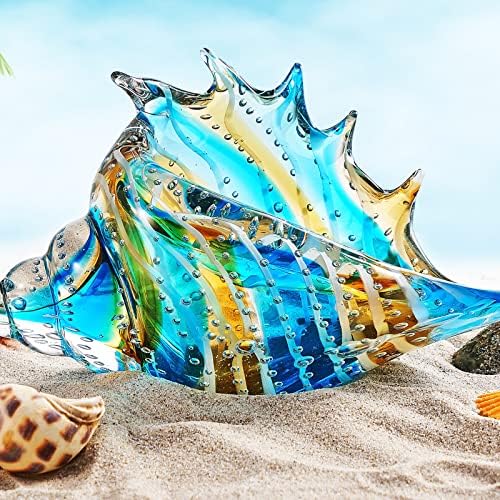 EUSTUMA Hand Blown Glass Conch Figurine Ornament