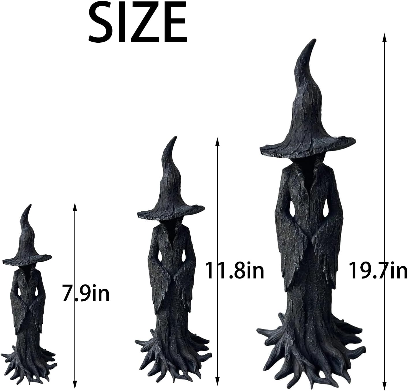 EGH Halloween Witch Statue - 197 Inch Gothic Resin Decor