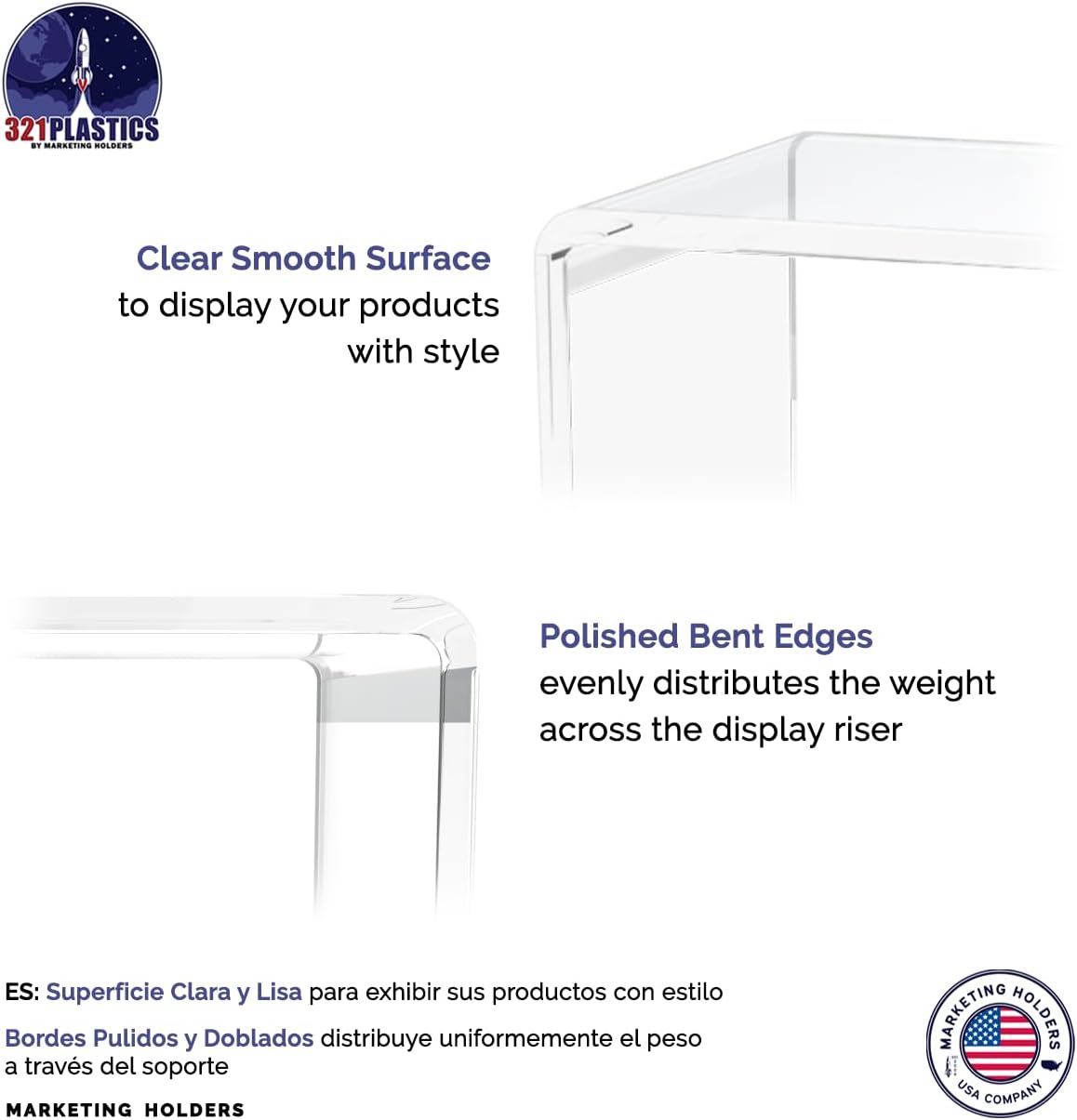 Marketing Holders Clear Acrylic Riser Stand 4 Inch Square