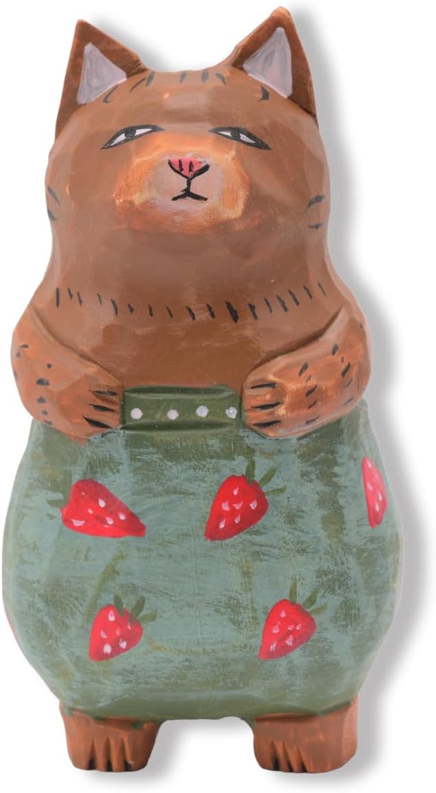 Brown Cat Funny Animal Figurine Sculpture