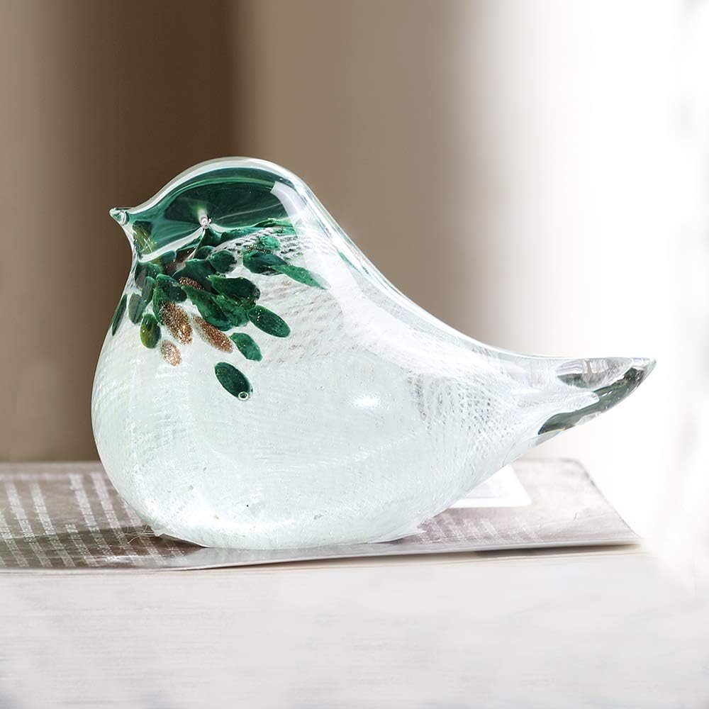 SPI Art Glass Green Feathered Bird 1