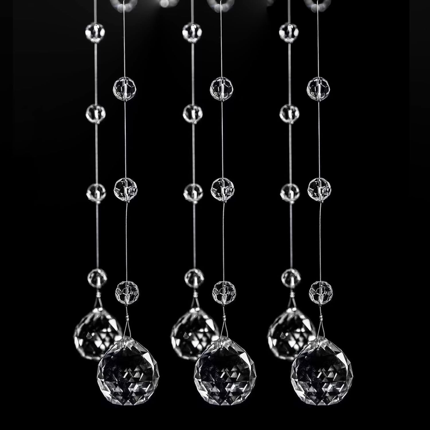 Crystal Beaded String Garland with 5 Strands 33 Feet Each