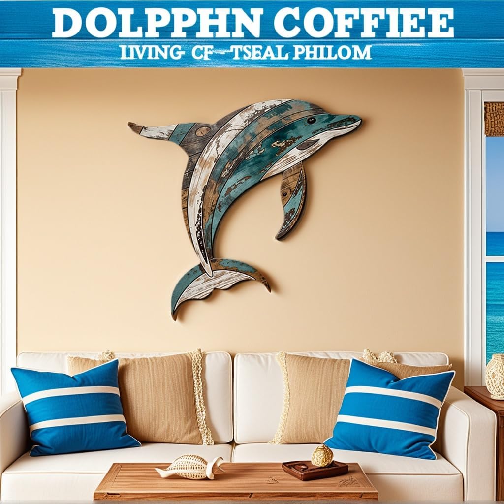 GENHAOTHREE Coastal Sea Turtle Dolphin Wall Decor Set