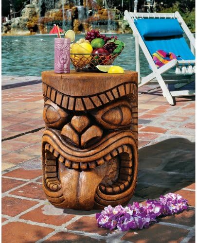 Design Toscano Grand Tiki Face Lono Tongue Side Table Statue