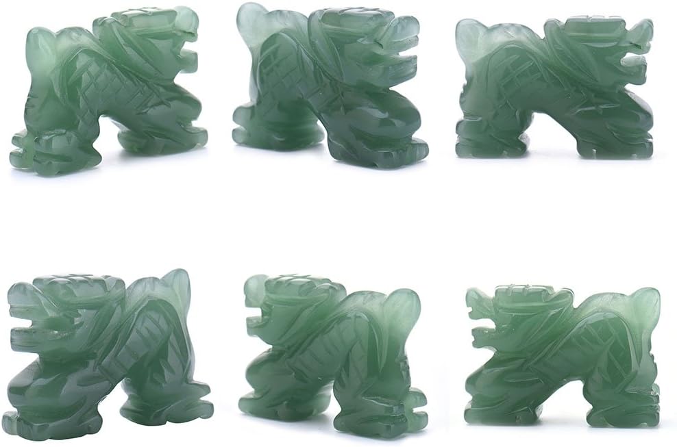 AITELEI 2-Inch Carved Aventurine Dragon Ornament