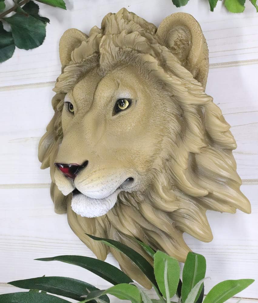Ebros Simba Safari Lion Head Wall Decor Plaque 925 Inch