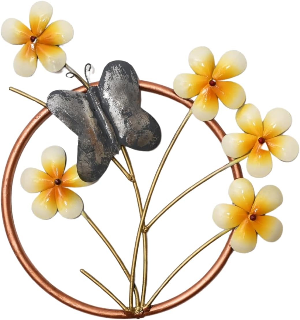 Malik Designs Butterfly Floral Wall Art with Frame