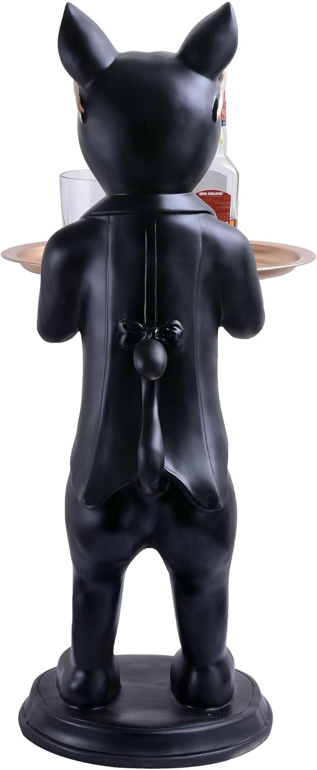 SIVANI Cool Dog Sculpture with Plate for Home Decor