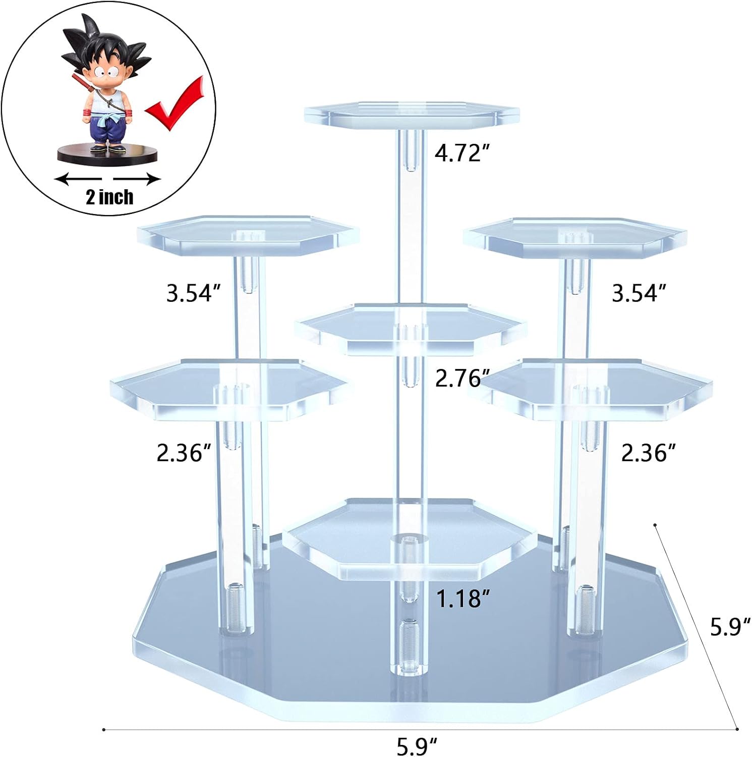 7-Tier Acrylic Display Stand for Collectibles and Jewelry