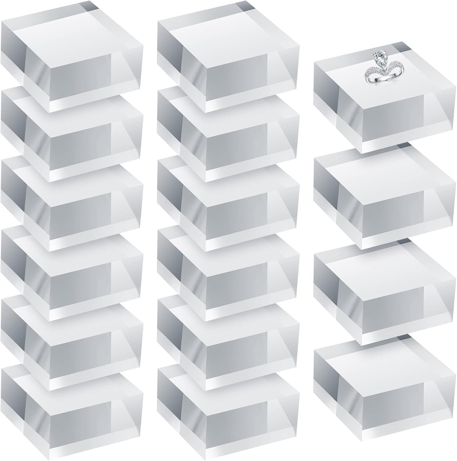 Clear Acrylic Display Blocks for Jewelry and Collectibles