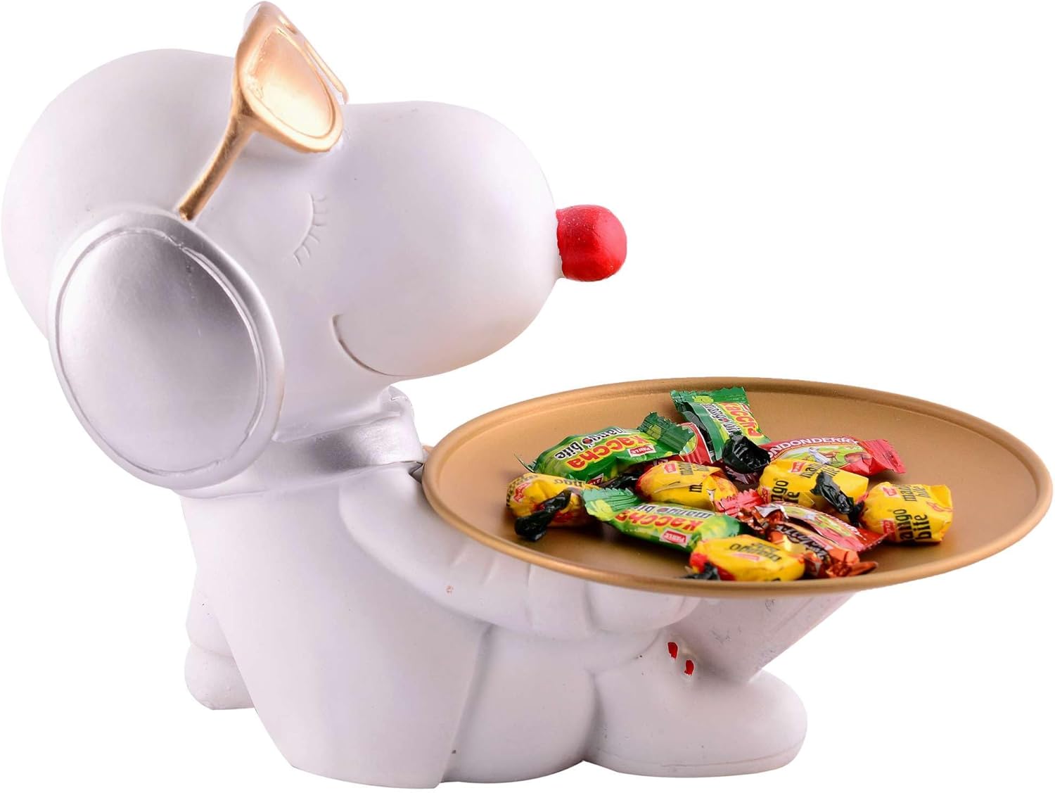 White Resin Dog Statue Home Decor 8 Inches