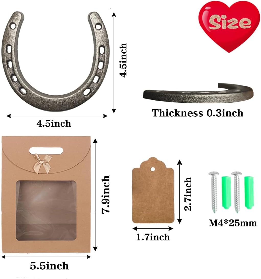 MEFORE Cast Iron Horseshoe Wall Decor 4PCS
