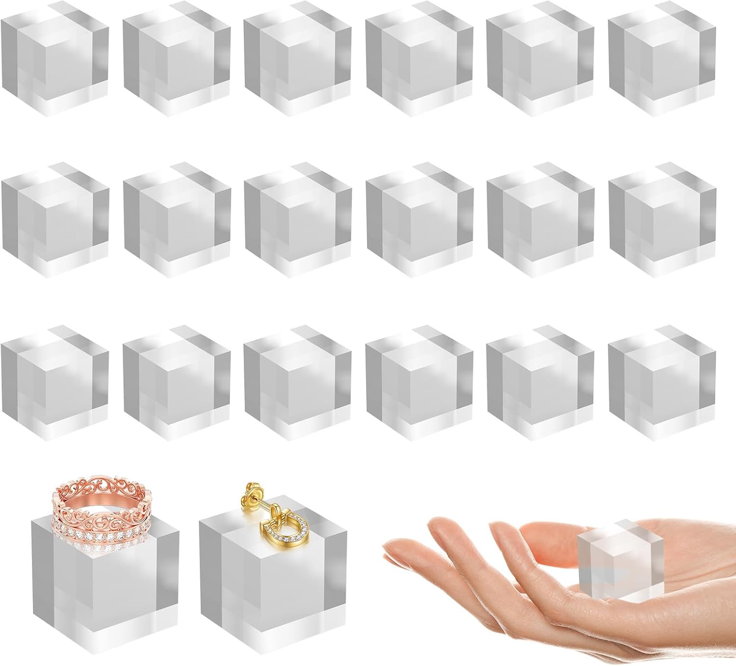 20 Pieces Acrylic Blocks Display Stands for Trophy Decoration