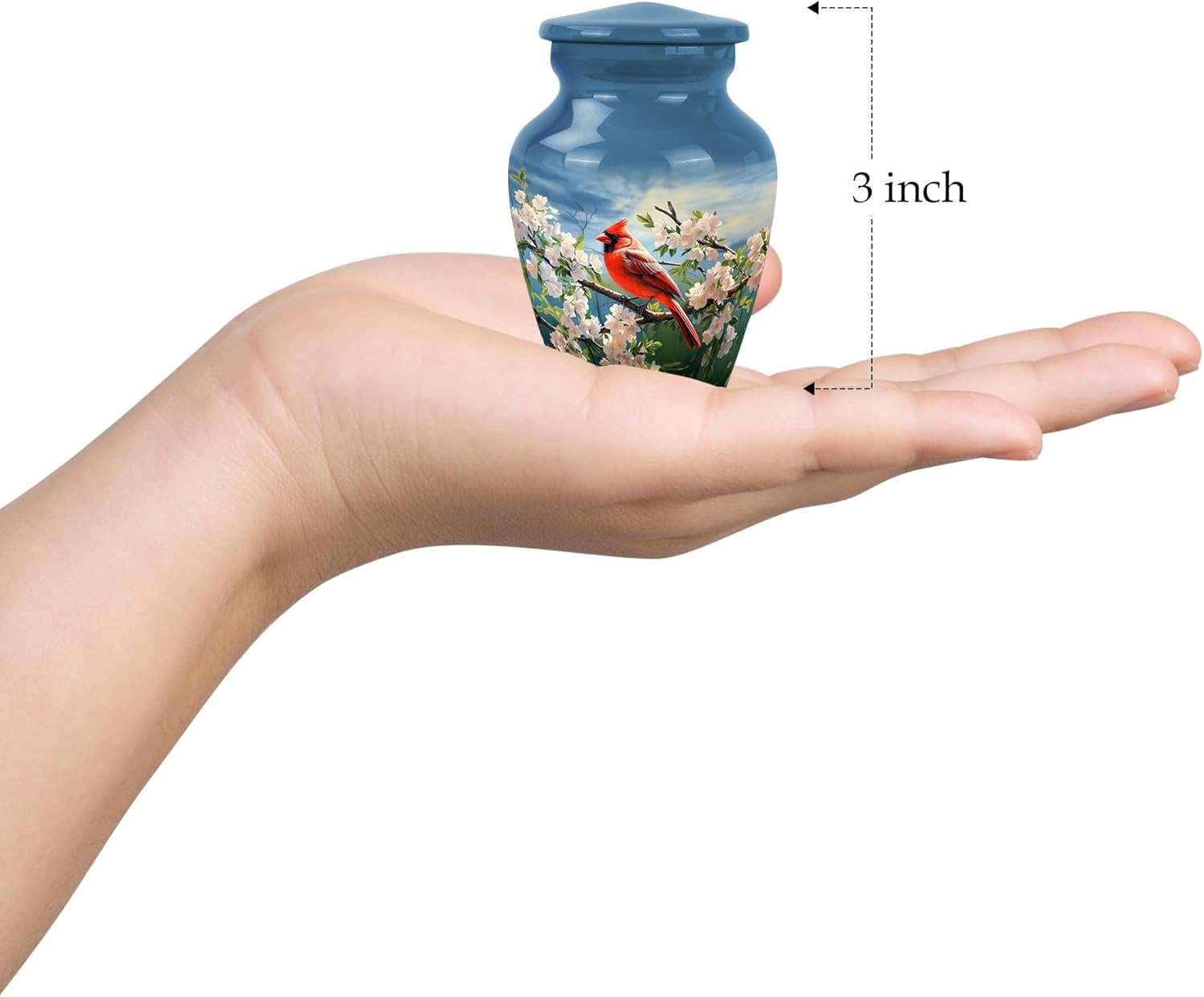 YATSKIA Cardinal Bird 3 Inch Cremation Urn for Ashes