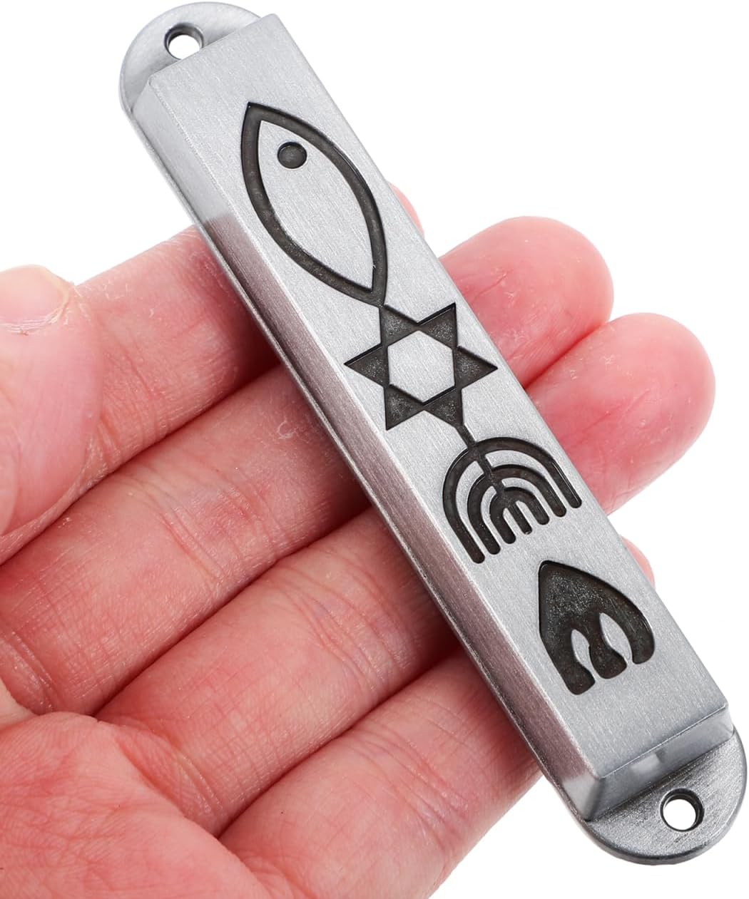 Ciieeo Pewter Mezuzah Case with Scroll for Door
