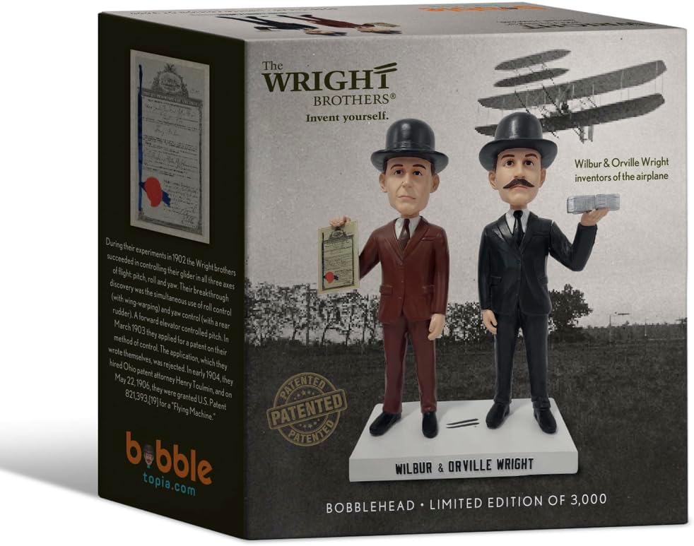 Wilbur and Orville Wright Brothers Collectible Polyresin Bobblehead Statues
