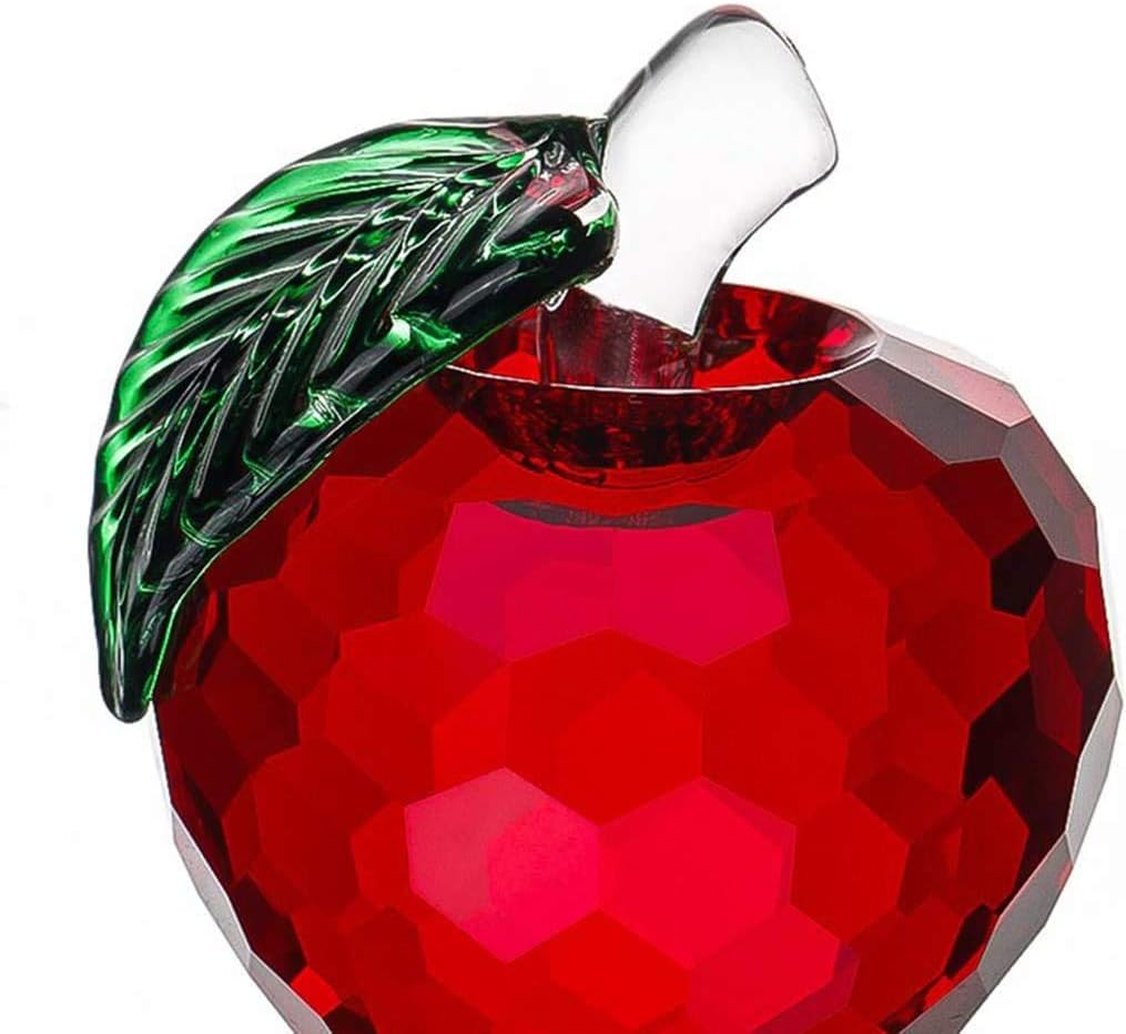 KoTTIYA Crystal Apple Figurine Red Glass Sculpture