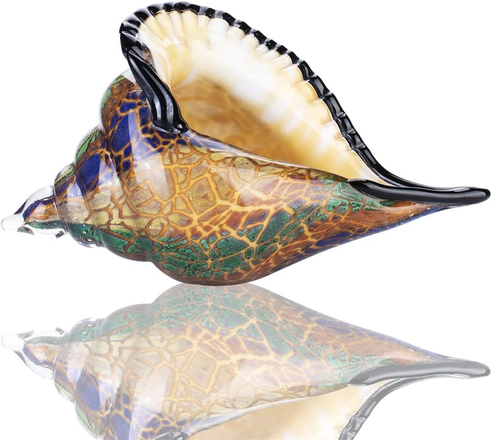 QFkris Glass Conch Figurine Unique Seashell Decor Crystal Home Accent