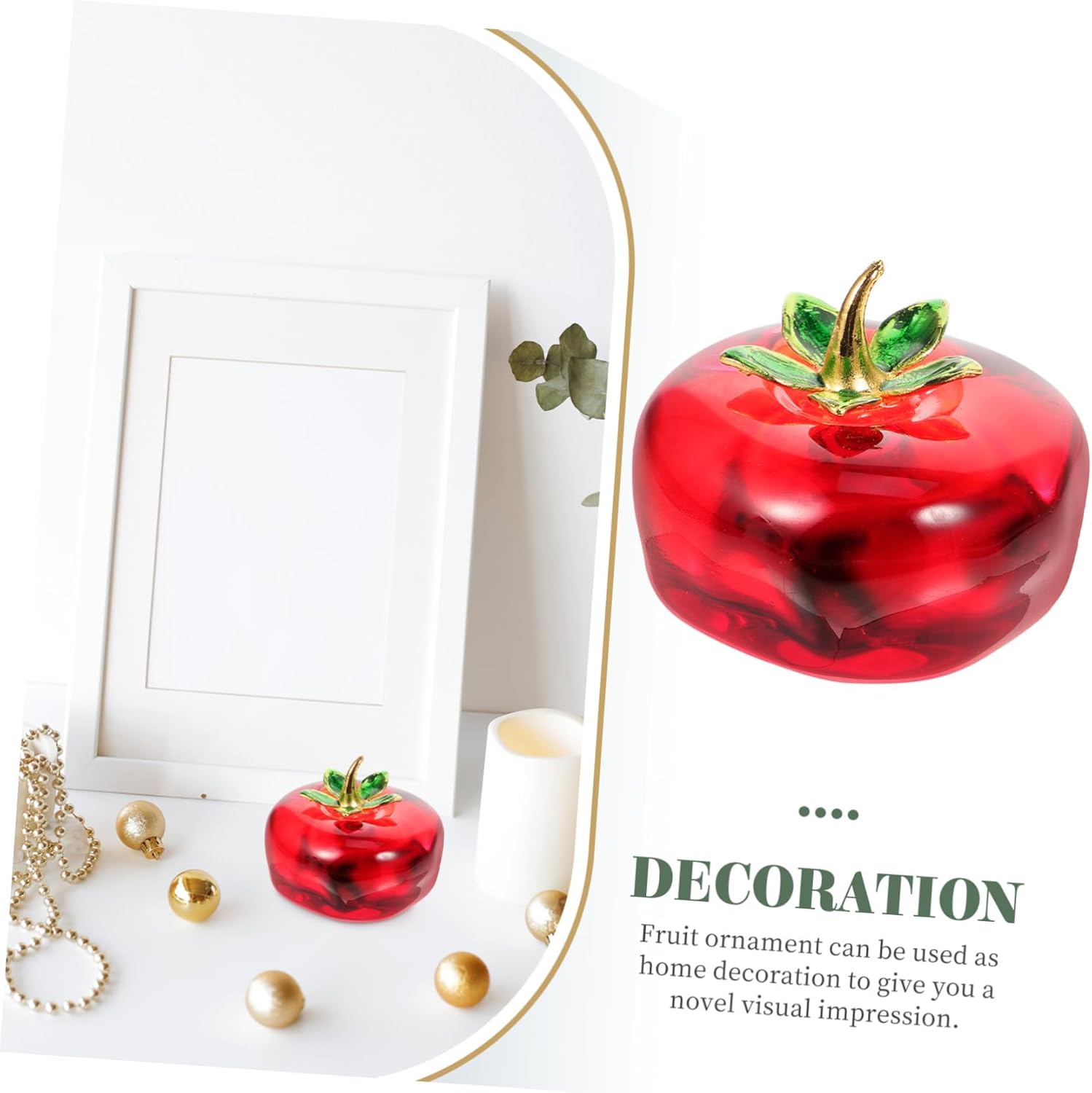 Zerodeko Crystal Strawberry Persimmon Desktop Ornament